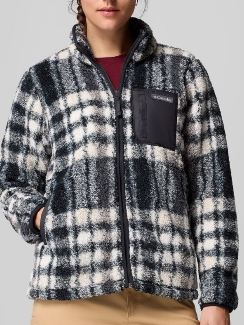 Columbia Women's West Bend Print Full Zip II Jacket - Black Herringplaid